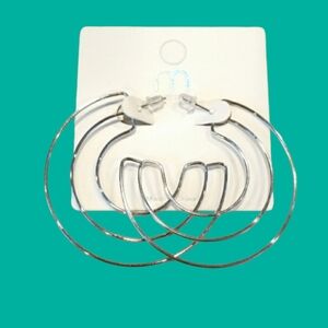 3 for $15  Silver Hoop Earrings
